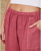 Pantacourt 100% Lin Erus framboise