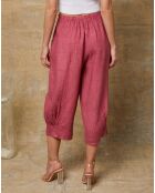 Pantacourt 100% Lin Erus framboise