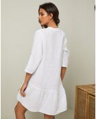 Robe 100% Lin Gabin blanche