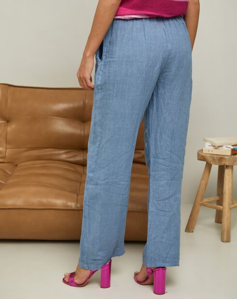 100% linnen Garancel indigobroek