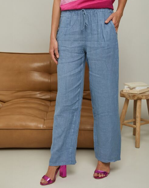 Pantalon 100% Lin Garancel indigo