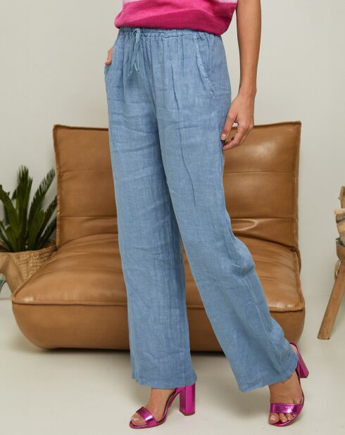 Pantalon 100% Lin Garancel indigo