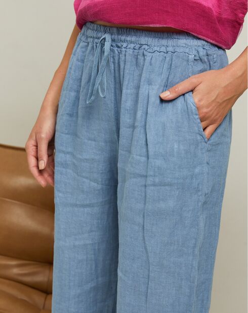 Pantalon 100% Lin Garancel indigo