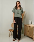 Pantalon 100% Lin Garancel noir