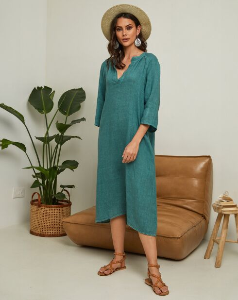 Robe 100% Lin Granael verte