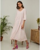 Robe 100% Lin Gustav rose poudre