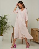 Robe 100% Lin Gustav rose poudre