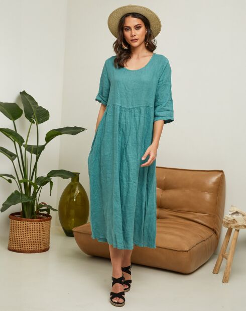 Robe 100% Lin Gustav verte