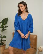 Robe 100% Lin Jasmine bleu éléctrique