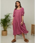 Robe 100% Lin Lantana vieux rose