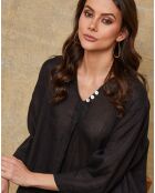 100% linnen Mouna zwarte jurk