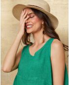 Top verde Ottilie 100% lino