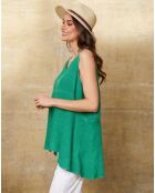 Top verde Ottilie 100% lino