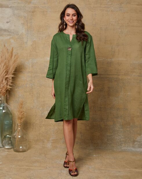 Robe 100% Lin Parish verte