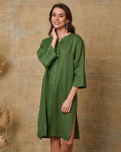 Robe 100% Lin Parish verte