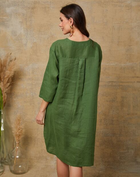 Robe 100% Lin Parish verte