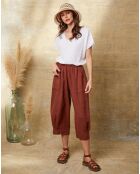 Weißes Quiriem-Top aus 100% Leinen