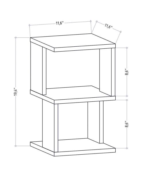 Table de chevet Carter blanche -  29.6x29.6x49.4 cm