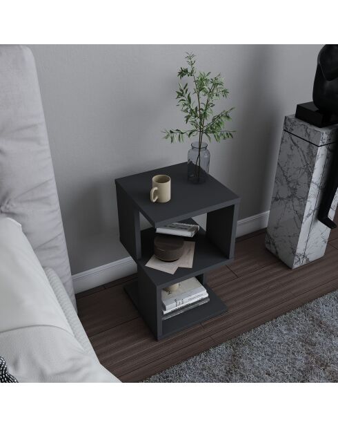 Table de chevet Carter anthracite -  29.6x29.6x49.4 cm