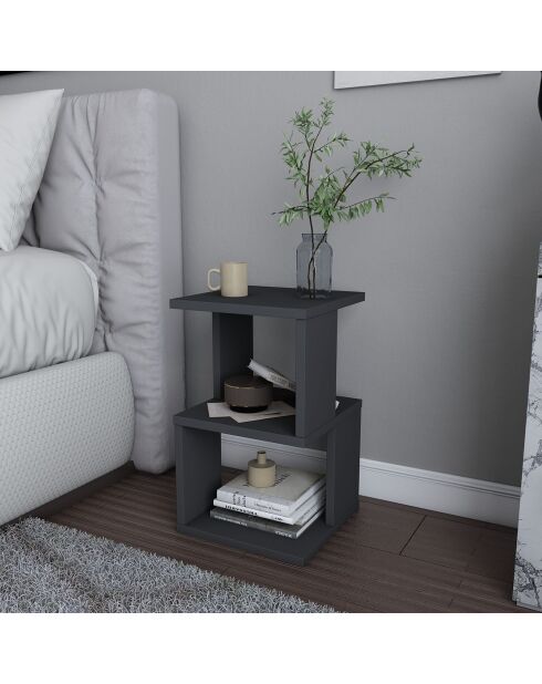 Table de chevet Carter anthracite -  29.6x29.6x49.4 cm