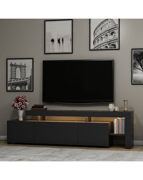 Meuble TV Beliz anthracite - 192x53x37 cm