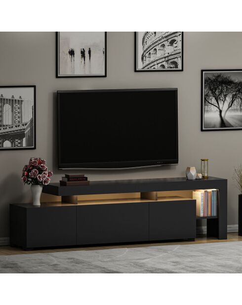Meuble TV Beliz anthracite - 192x53x37 cm