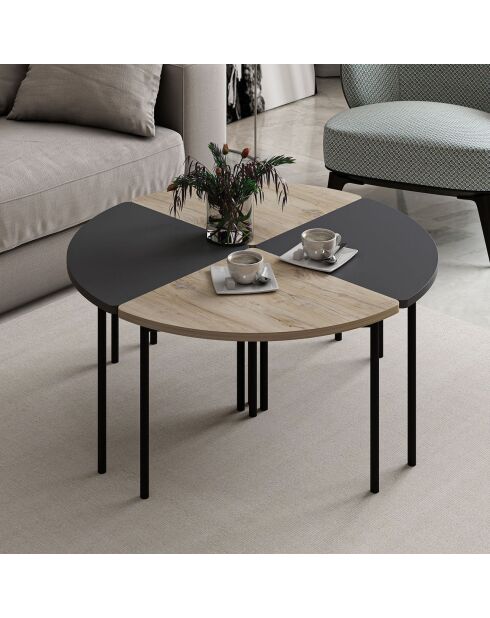 Table basse Emma anthracite - 90x42x42 cm