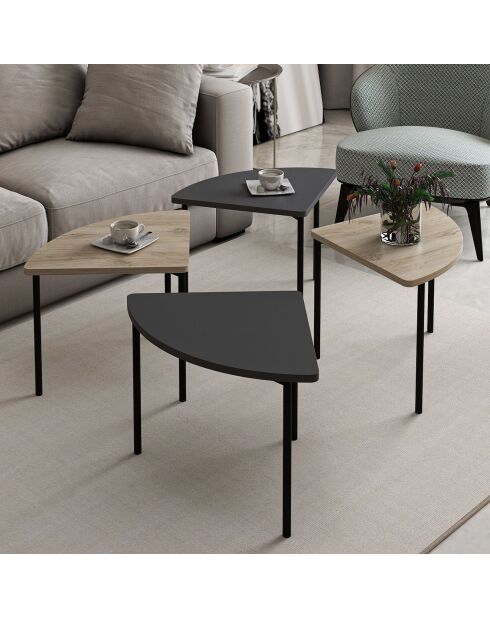 Table basse Emma anthracite - 90x42x42 cm