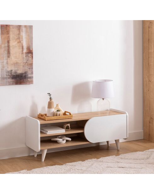 Meuble TV Mindy sapphire/blanc - 120x40x45 cm