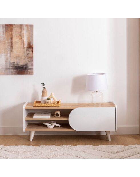 Meuble TV Mindy sapphire/blanc - 120x40x45 cm