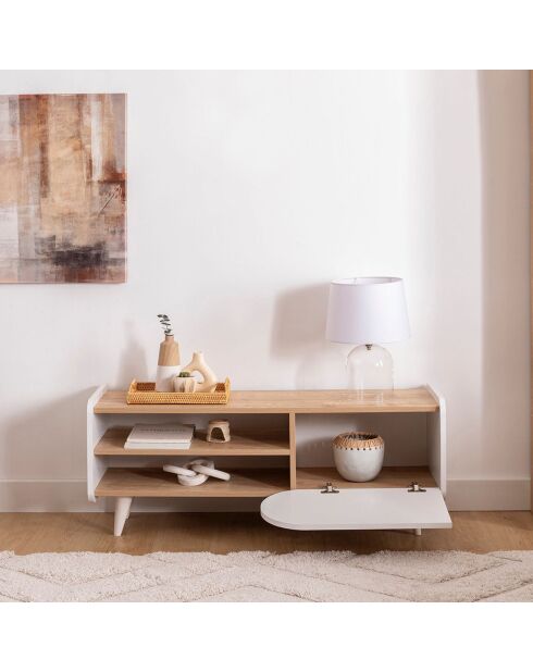 Meuble TV Mindy sapphire/blanc - 120x40x45 cm