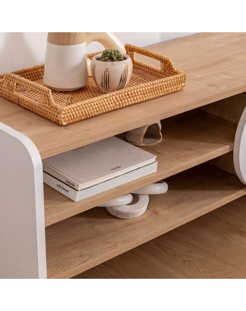 Meuble TV Mindy sapphire/blanc - 120x40x45 cm