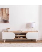 Meuble TV Mindy sapphire/blanc - 160x40x45 cm