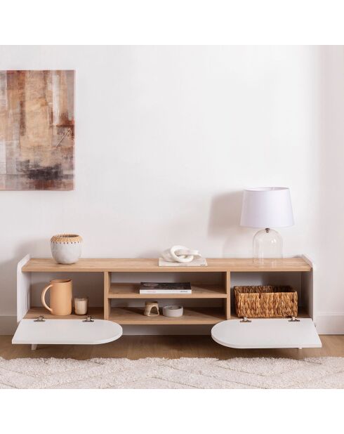 Meuble TV Mindy sapphire/blanc - 160x40x45 cm