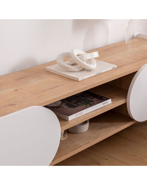 Meuble TV Mindy sapphire/blanc - 160x40x45 cm