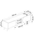 Meuble TV Mindy sapphire/blanc - 160x40x45 cm
