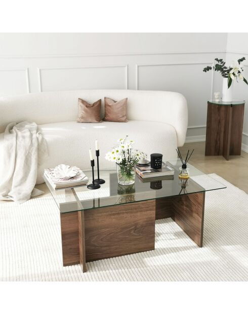 Table basse Escape walnut - 105x40x65 cm