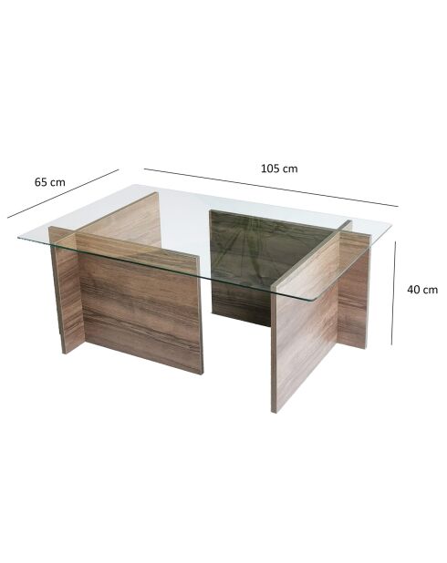 Table basse Escape walnut - 105x40x65 cm