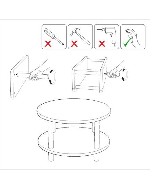 Table basse Roby atlantic pine - 70x43.7x10 cm