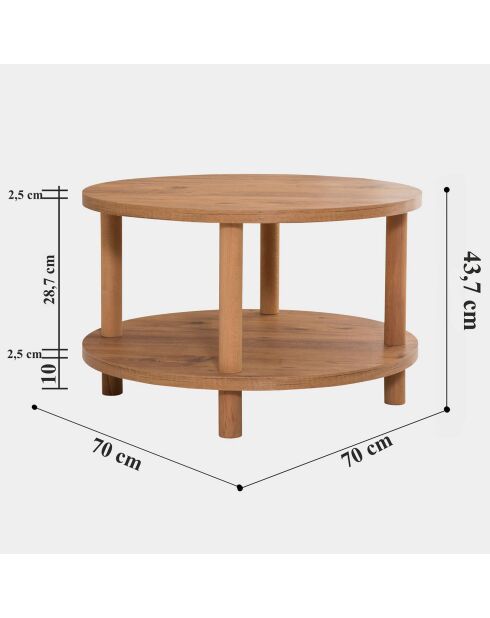 Table basse Roby atlantic pine - 70x43.7x10 cm