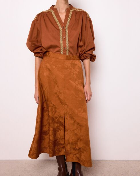 Jupe Midi Camelia terracotta