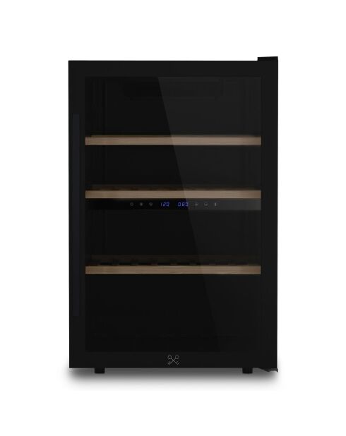 Vrijstaande zwarte wijnkelder met dubbele zone 62 flessen - 55x56x84 cm