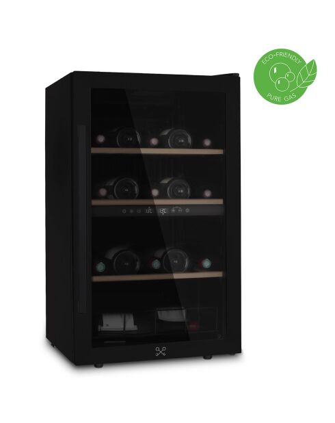 Cave à vin dual zone 32 bouteilles pose libre noire - 38x57.5x83 cm
