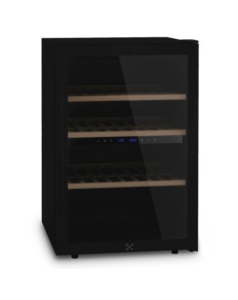 Vrijstaande zwarte wijnkelder met dubbele zone 62 flessen - 55x56x84 cm