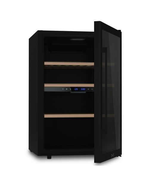 Vrijstaande zwarte wijnkelder met dubbele zone 62 flessen - 55x56x84 cm