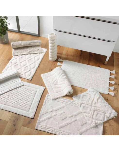 Alfombra de baño beige Isalis