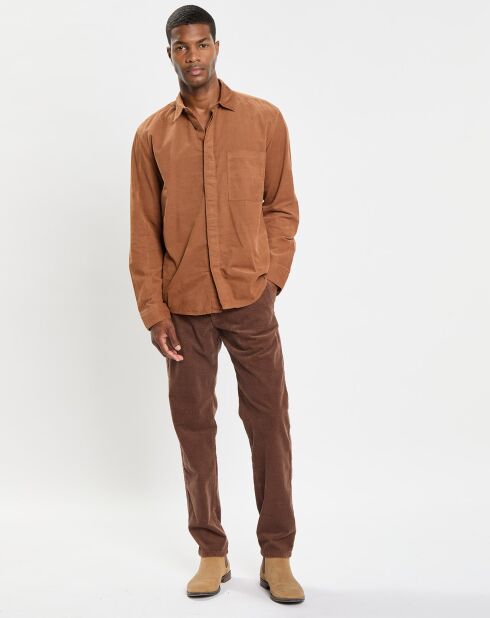 Pantalon en Velours côtelé Osby stretch marron