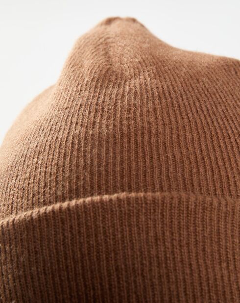 Bonnet en Laine & Coton marron