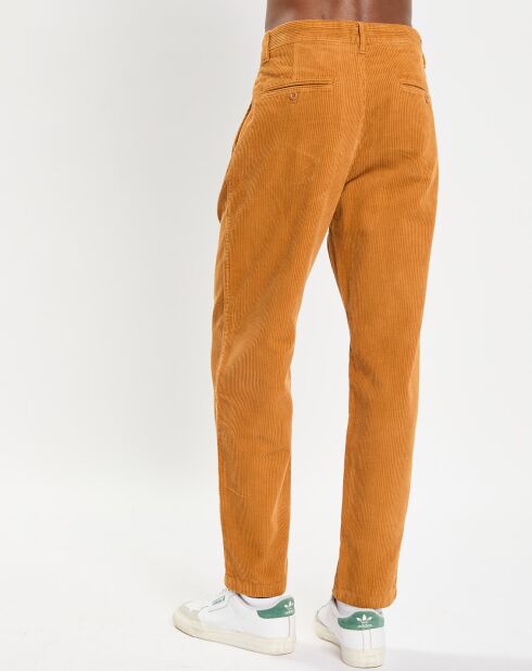 Pantalon en Velours côtelé 100% Coton Bio Belsbo Pleats brique