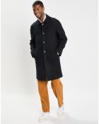 Manteau en Laine mélangée raglan noir